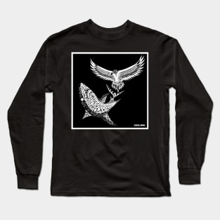 crouching shark hidden eagle ecopop Long Sleeve T-Shirt